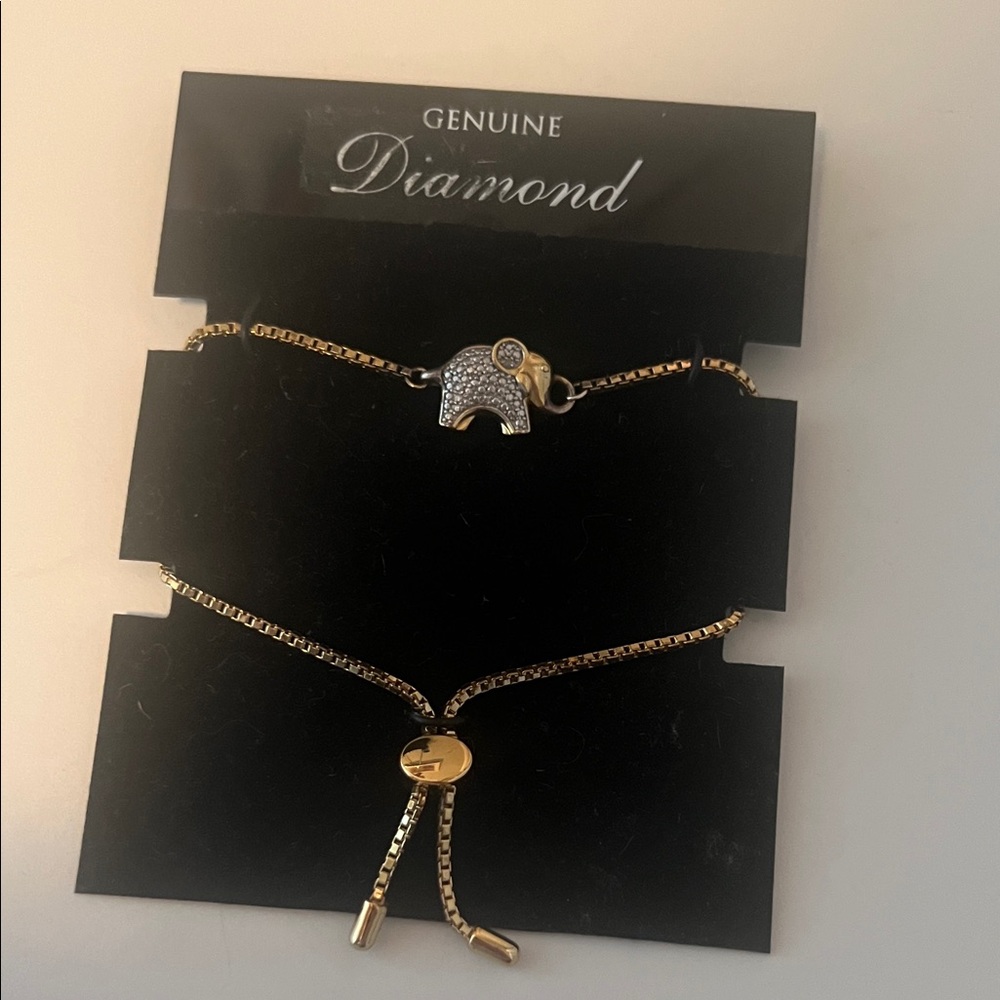 Elephant Bracelet in Gold genuine, diamond